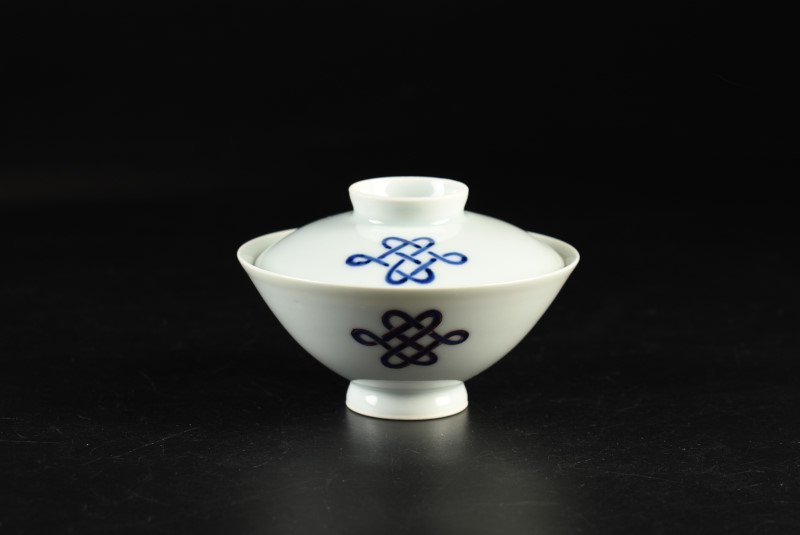 蔵c9362e1】白磁 染付 蓋茶碗 蓋物 十客 染付 | 蓋茶碗 iichi