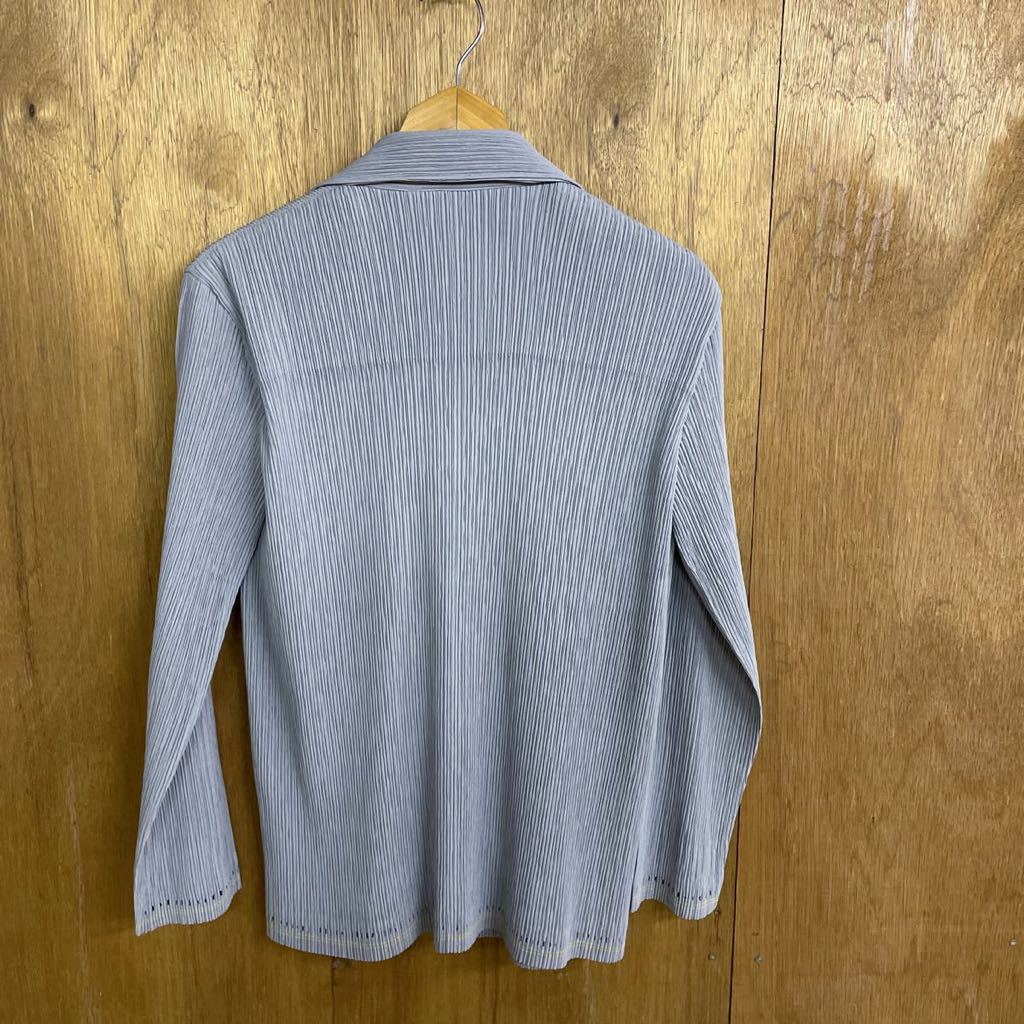 イッセイミヤケ ISSEYMIYAKE プリーツジャケット グレー M ◇ブランド