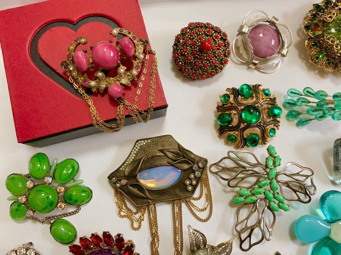ベネチアンガラスのアンティークブローチ イタリアンジュエリー 骨董品 