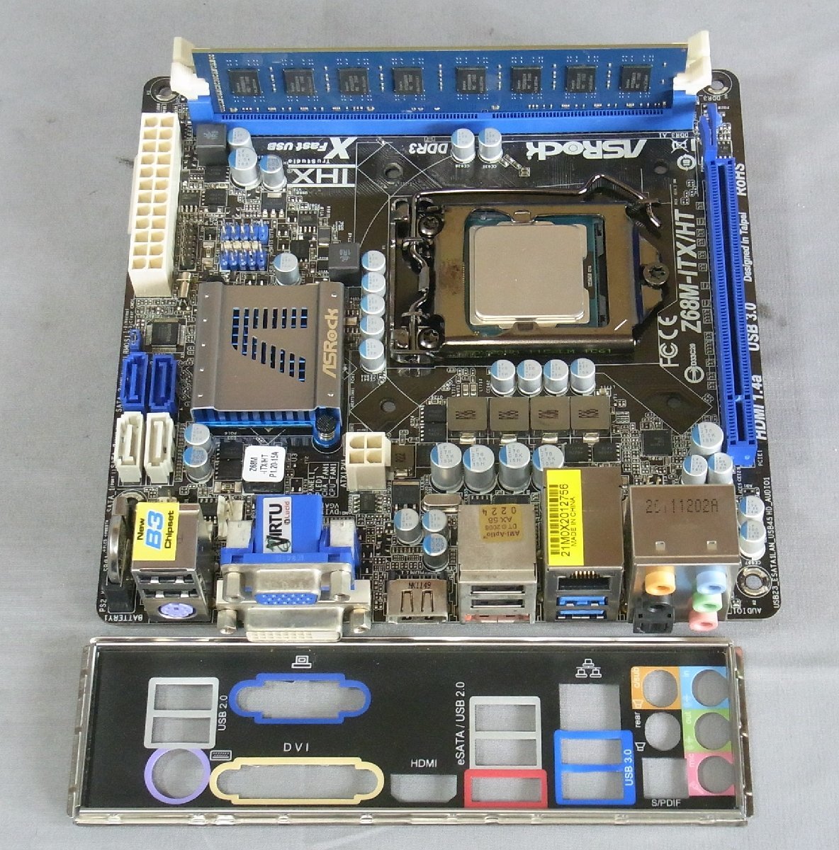 中古】マザーボードセット Asrock-Z68M-ITX/HT + Corei7-2700K CPU +