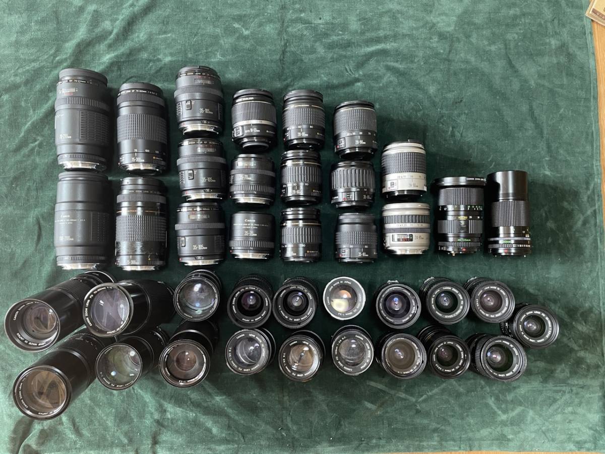 カメラレンズ まとめ 単焦点多数 キャノン FD 135mm 200mm EF 75-300mm USM 70-210mm キヤノンレンズ 等 まとめて ジャンク #8234