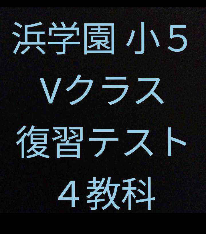 浜学園　小5 国語　Vクラス 浜学園 小5 4科目Vクラス復習テスト 算数・国語・理科・社会 学習