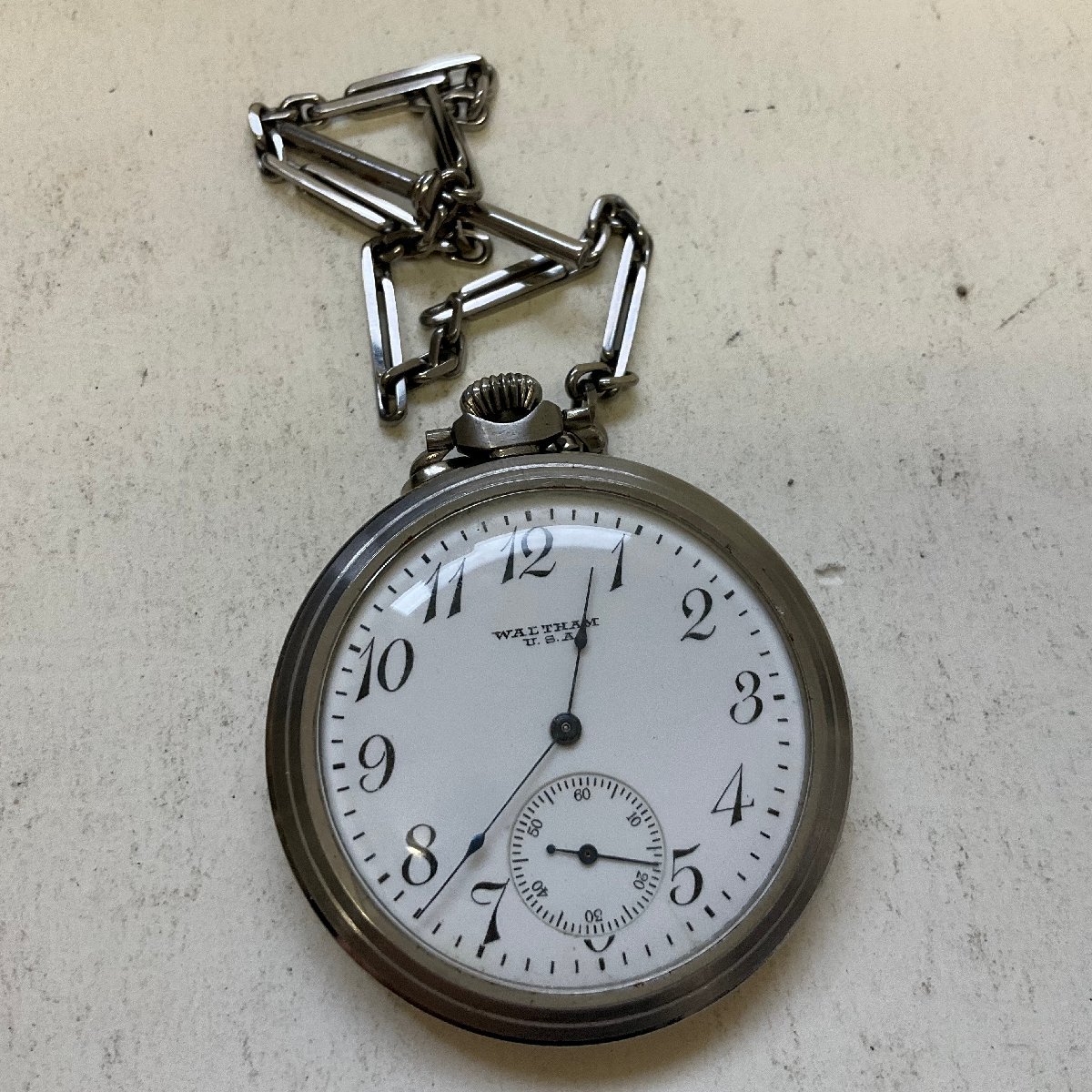 ◇懐中時計 WALTHAM ウォルサム スモセコ 手巻き 稼働品@L081 本物保証