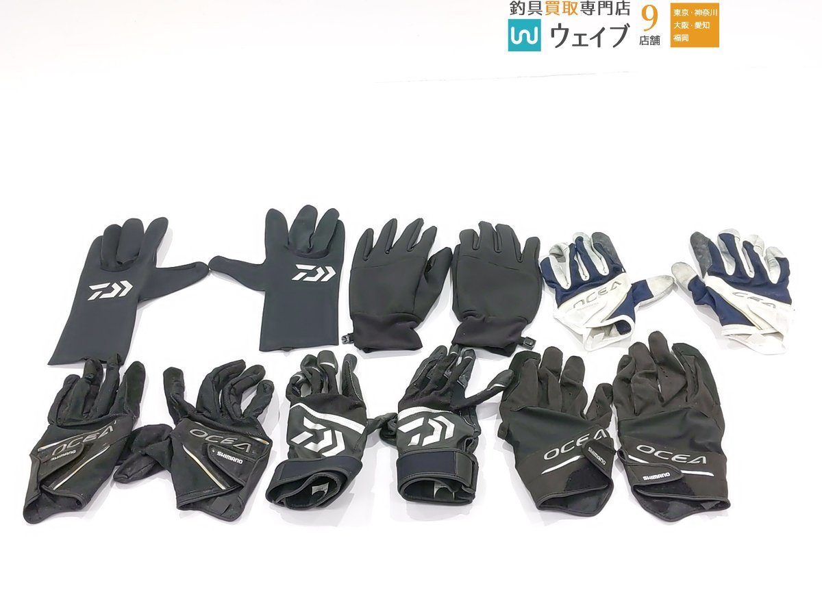 ダイワ 極薄クロロプレン フリーカットグローブ・シマノ オシア タフ グローブ 他 計6点