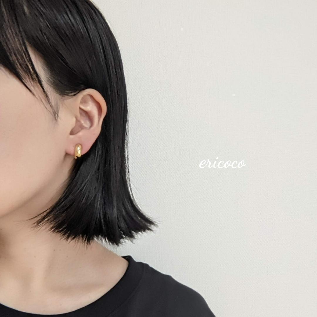 no.54 miniフープイヤリング　ゴールド　ノンホール_3