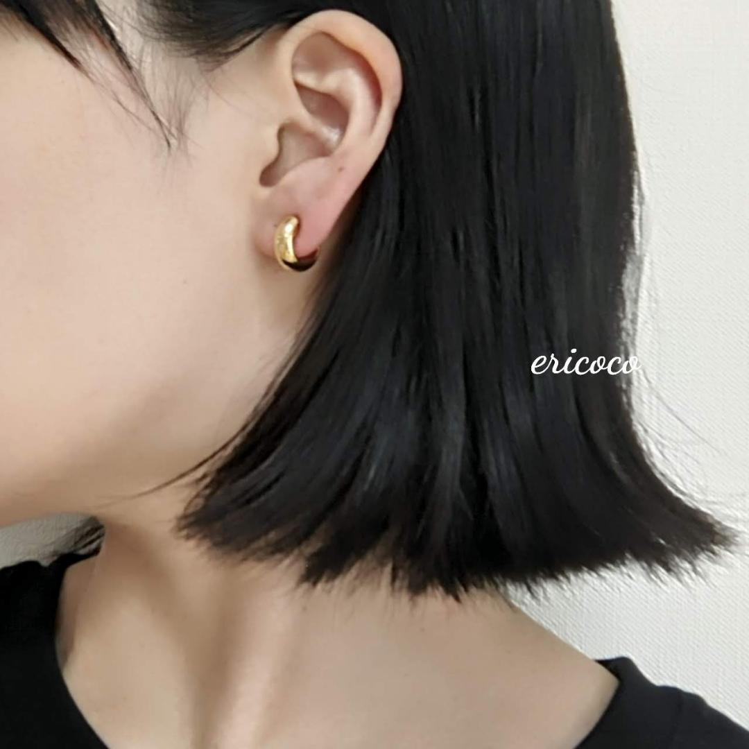 no.54 miniフープイヤリング　ゴールド　ノンホール_4