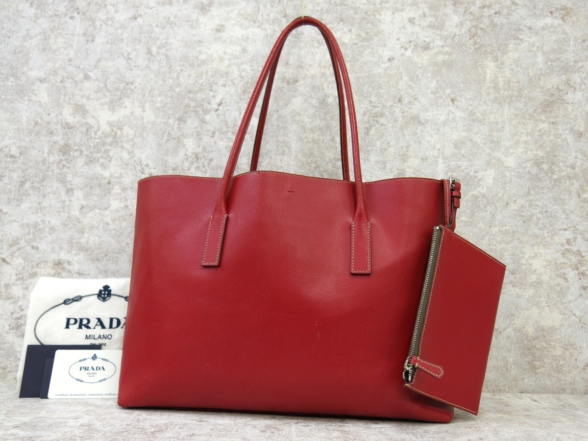 PRADA 赤 トートバッグ イタリア製