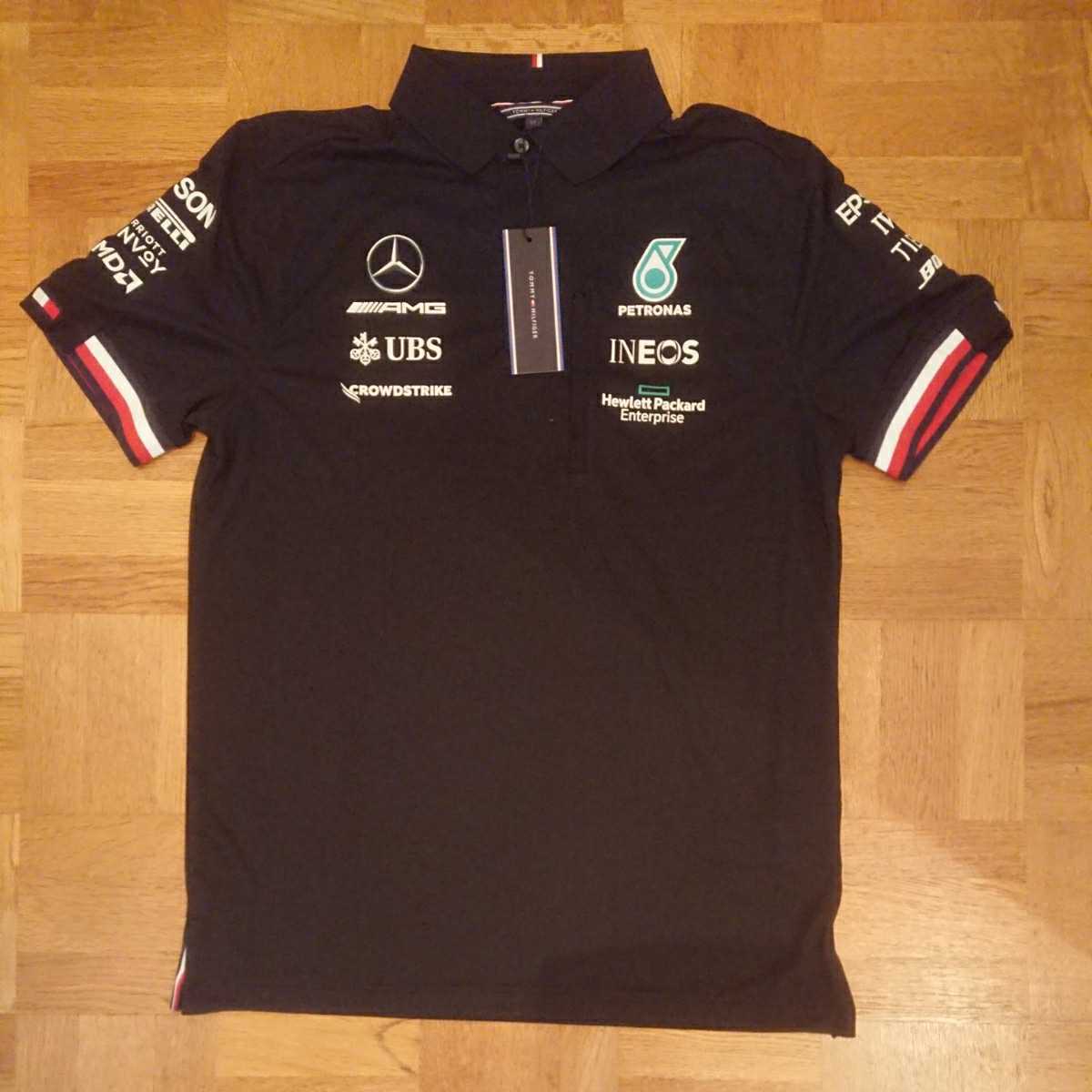 新品 未使用 タグ付き 非売品 2021 メルセデス AMG ペトロナス F1チーム 支給品 ポロシャツ Mサイズ トミーヒルフィガー ルイス ハミルトン