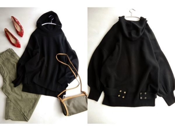 イエナ取扱♪ノーブル NOBLE 大人可愛いゆったりフーディー上質ウールニットプルパーカー♪