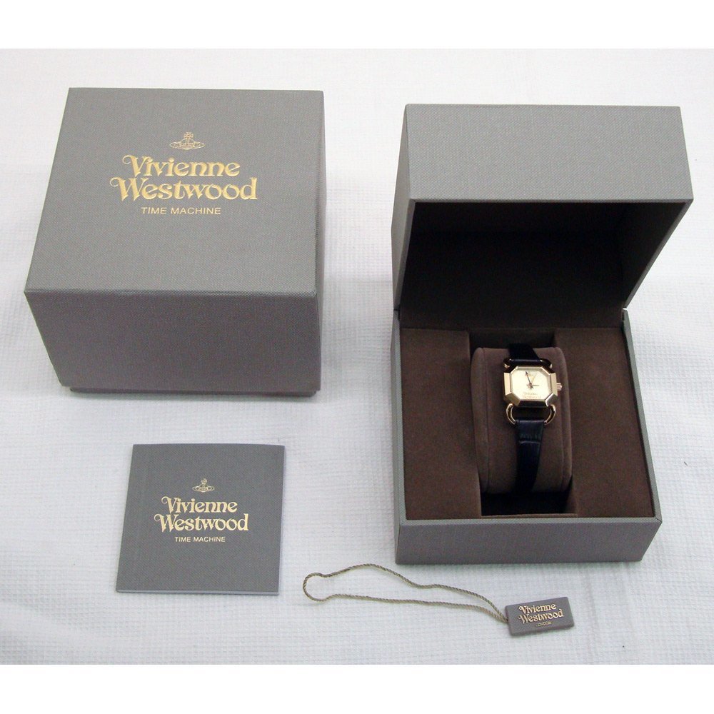 【ジャンク】Vivienne Westwood ヴィヴィアン ウエストウッド VV085GDBK レザーバンド レディース 腕時計【60サイズ】【橿原店】【H】