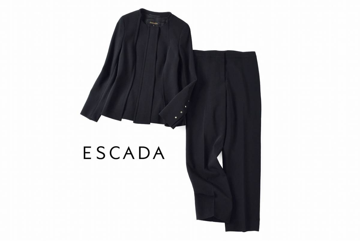 ESCADAエスカーダ44 3セット アンサンブルパンツスーツ 本物保証，定番 美品☆ESCADAエスカーダ22万☆36size/11号☆パンツ
