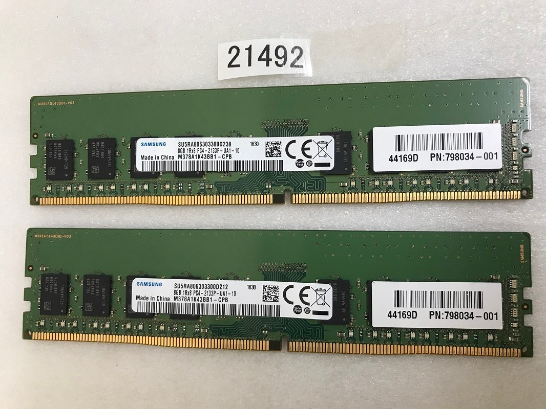 SAMSUNG 1RX8 PC4-2133P 16GB 8GB 2枚セット DDR4-17000 8GB 2枚 16GB