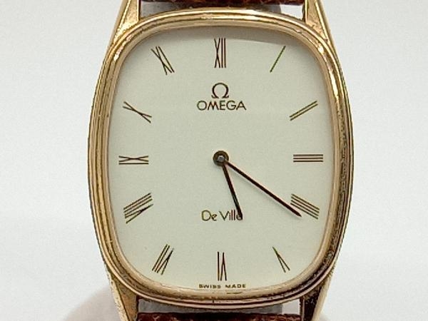 ジャンク OMEGA オメガ DeVille デビル 1365 プッシュ式 クォーツ 電池