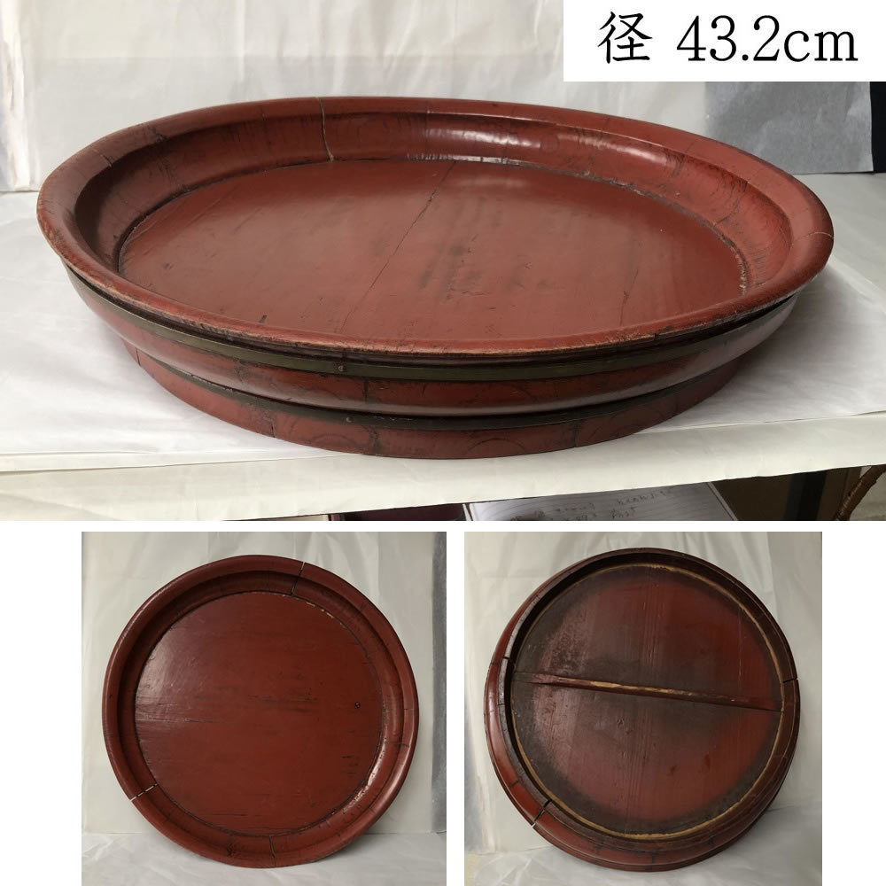 【定番】 e2277 唐物 寄木盆 径43.2cm 盆 木製 丸盆 足付盆 丸膳 足付膳 茶道具(盆)｜売買されたオークション情報、yahooの商品情報をアーカイブ公開 - オークファン 盆