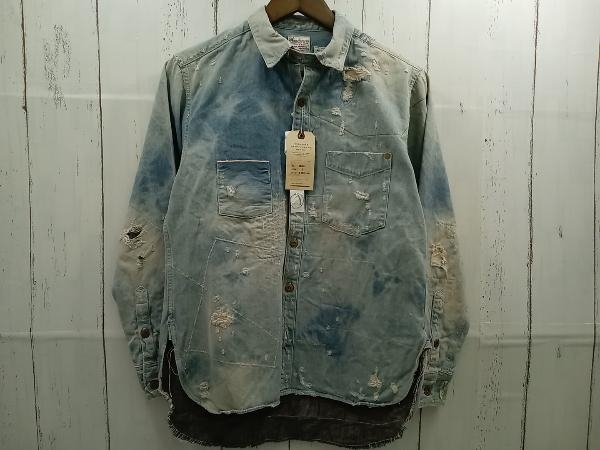 美品】 Anachranorm アナクロノーム ダメージデニム ワークシャツ 