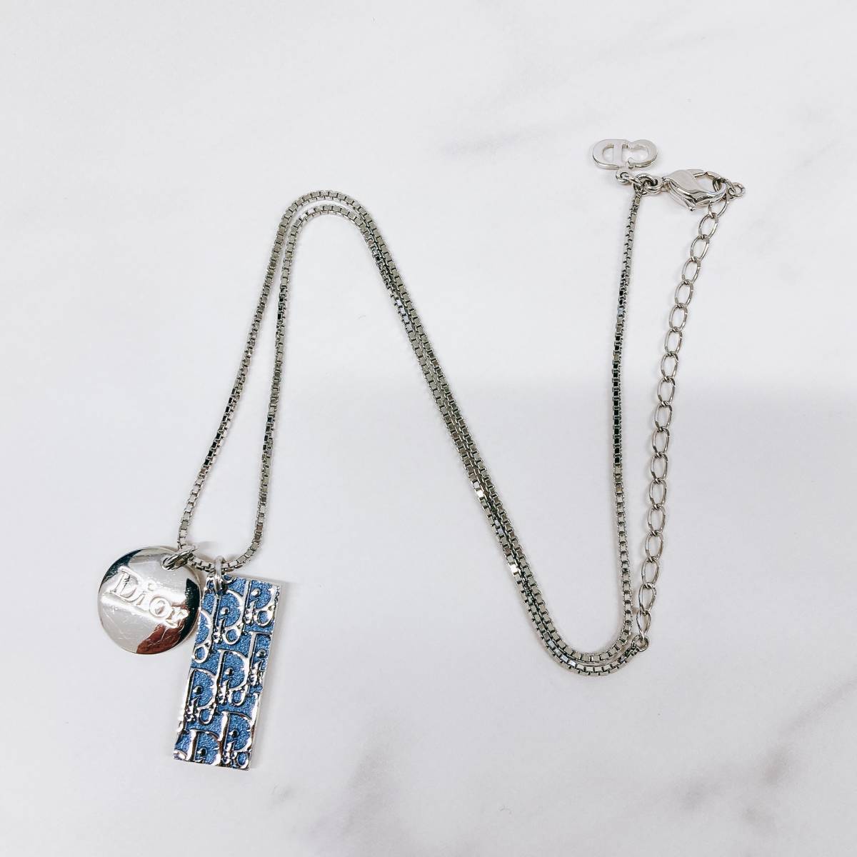 Christian Dior トロッター ネックレス ブルー 美品 #224363897 
