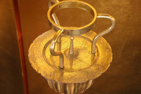 BA287 寺院仏具 真鍮製 燭台 一対 菊燈 さざえ 蝋燭立 仏具 菊灯 高さ