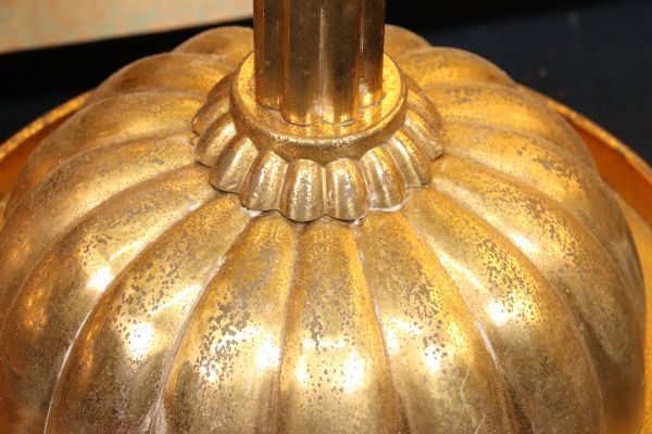 BA287 寺院仏具 真鍮製 燭台 一対 菊燈 さざえ 蝋燭立 仏具 菊灯 高さ