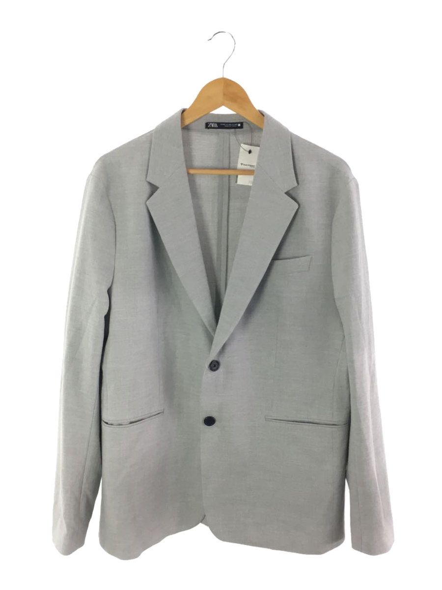 ZARA◆テーラードジャケット/XL/ポリエステル/GRY/グレー