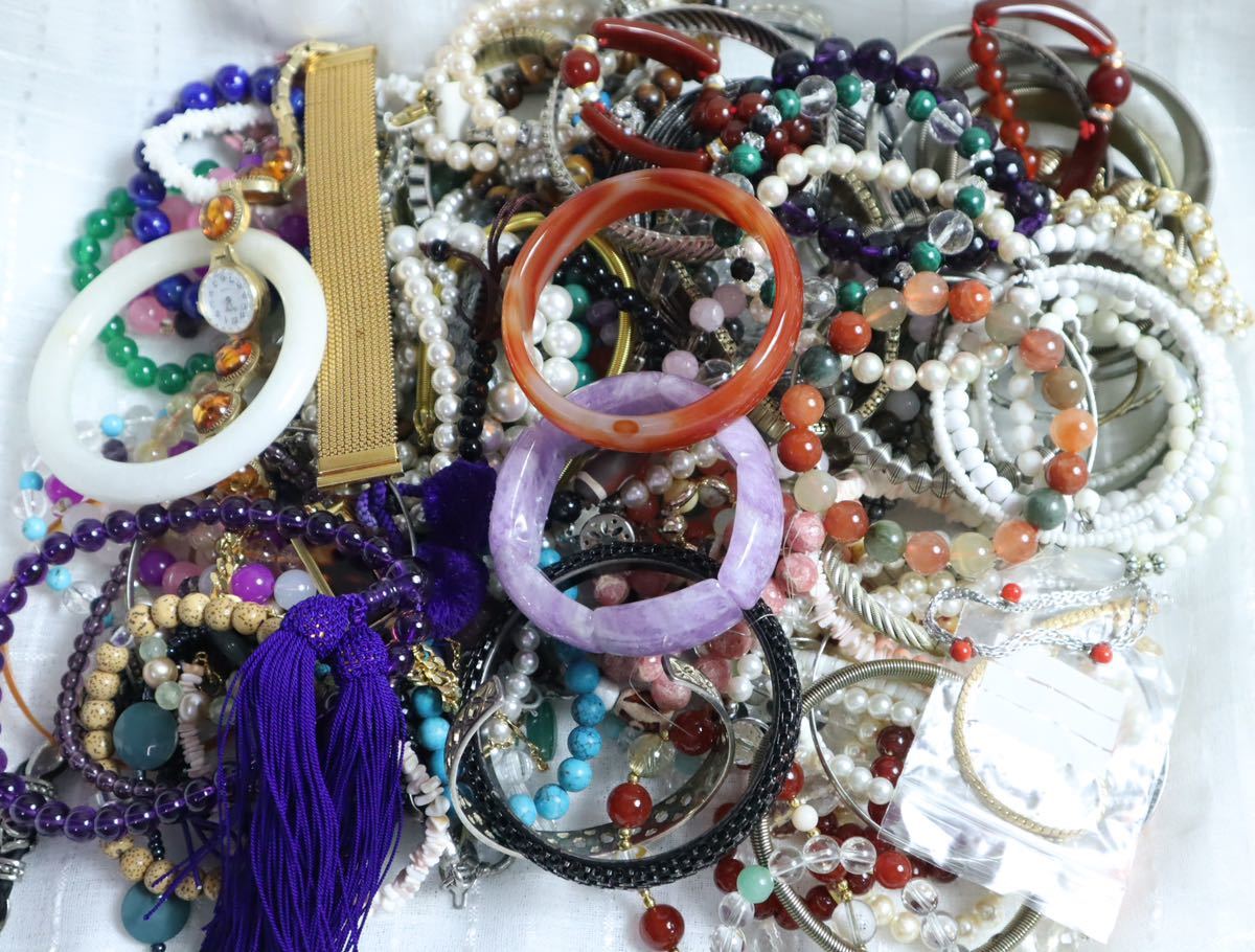 Yahoo!オークション - 100点セット/ブレスレット/まとめて/大量/天然石