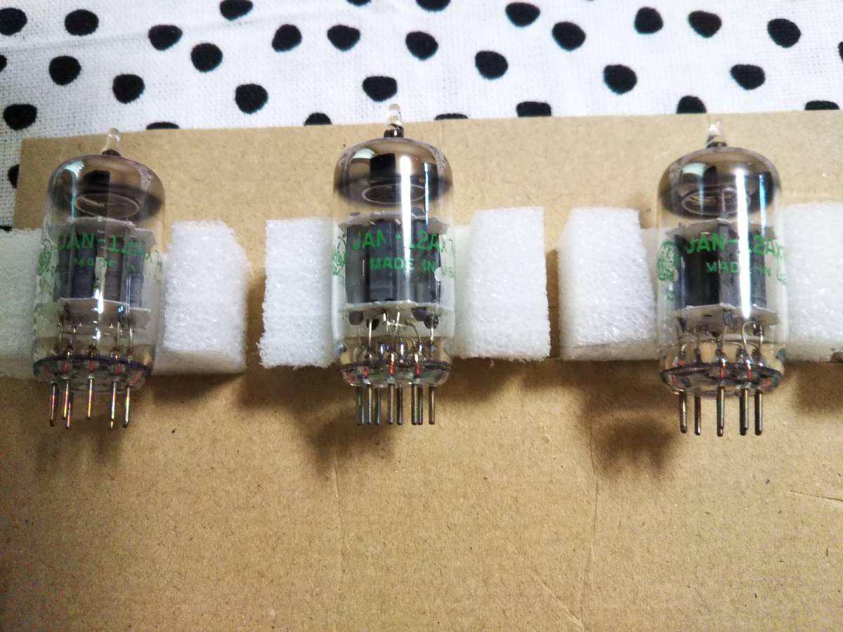 真空管 【GE JAN‐12AX7WA】グリーンプリント 3本セット 中古 実