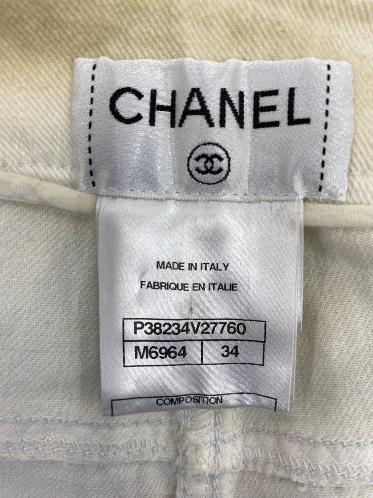 BBAS8048】シャネル パンツ M6964 サイズ34 ホワイト 中古・古着通販