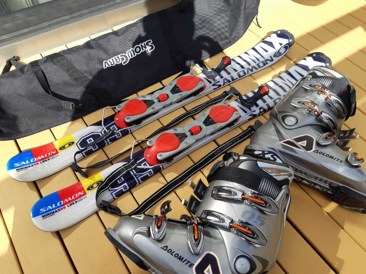 中古美品】ショートスキーフルセット（salomon/DOLOMITE)ケース付き美 