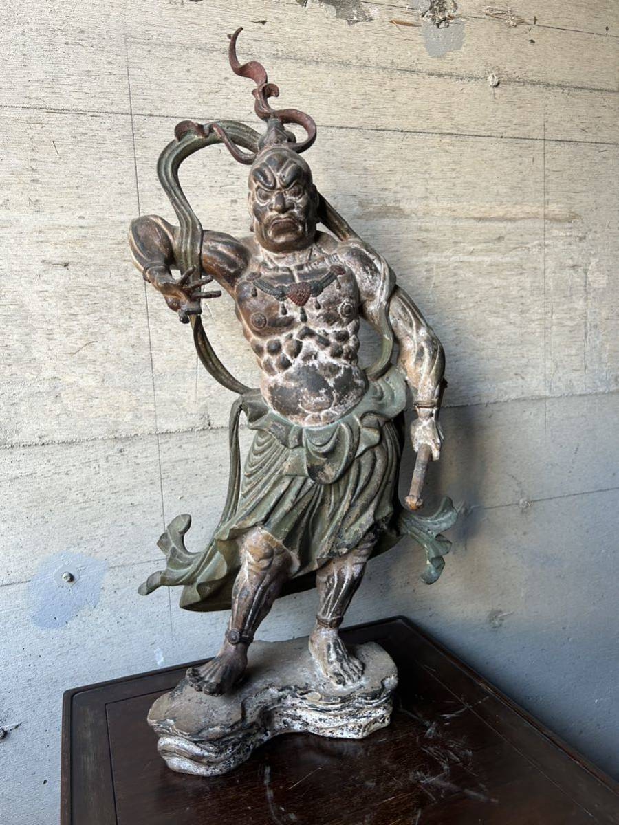 大迫力 特大約55cm 銅像 仁王像 阿吽 古美術 時代彫刻 仏教工芸品 仏像 