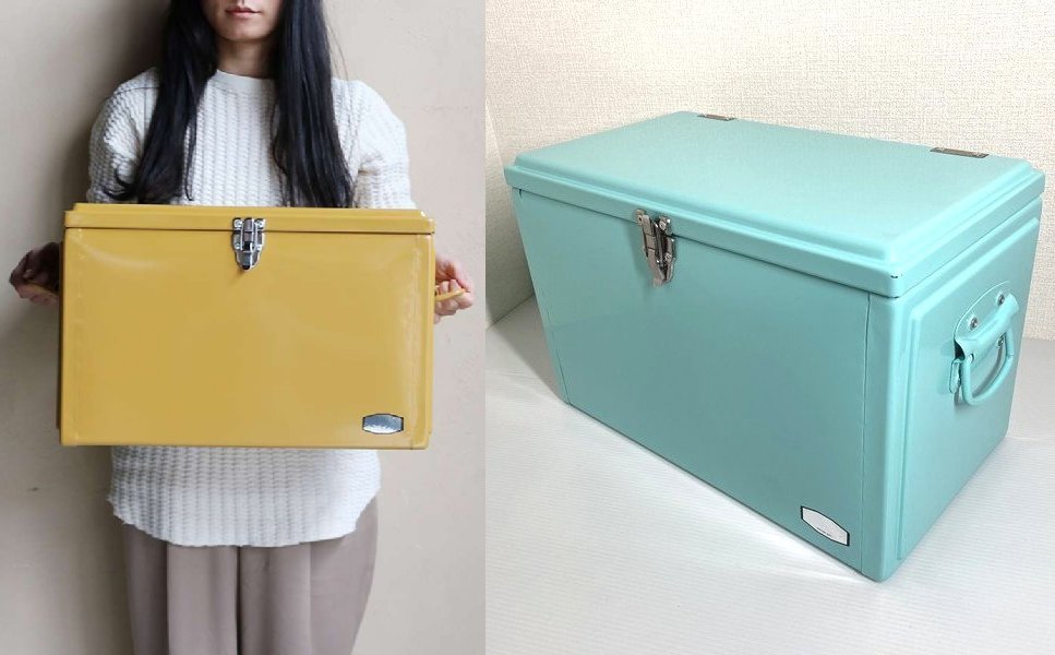 20L】DETAIL クラシック メタル クーラーボックス ライトブルー