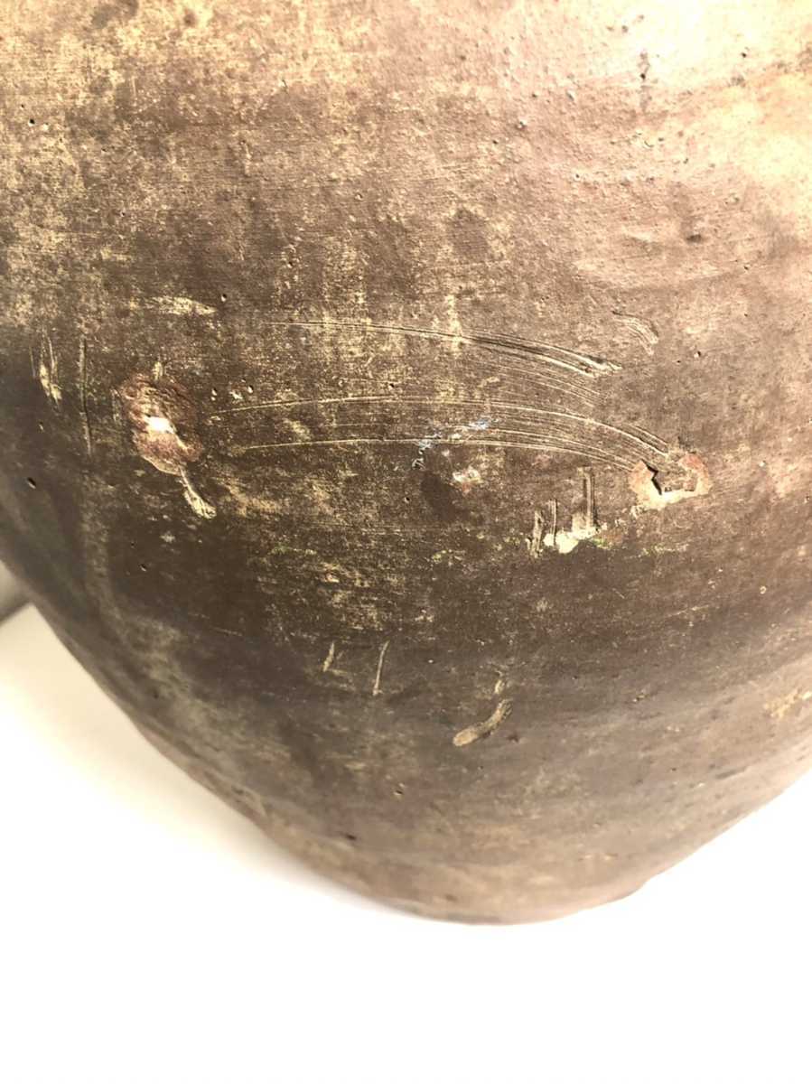 蔵出し 古備前 壺 直線文 時代物 古備前焼 備前焼 古美術品 骨董品 高 