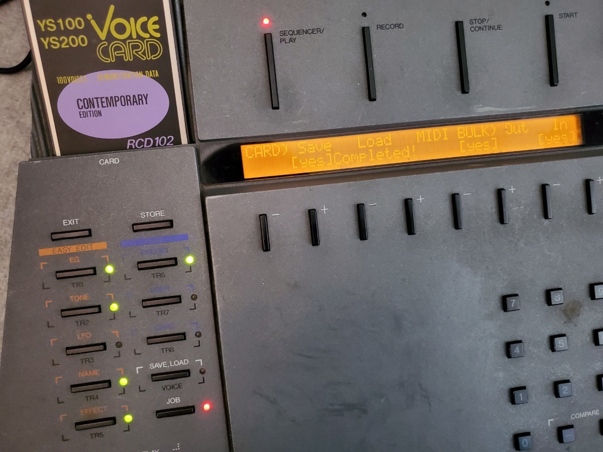 YAMAHA VOICE CARD RCD 102 CONTEMPORARY EDITION / YS100, YS200, EOS 