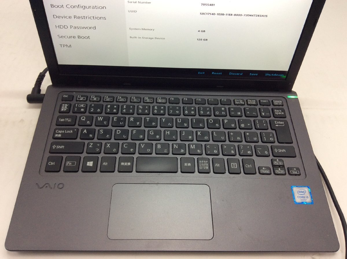 ジャンク/ VAIO VJS111 Intel Core i3-6100U メモリ4.1GB SSD128.03GB