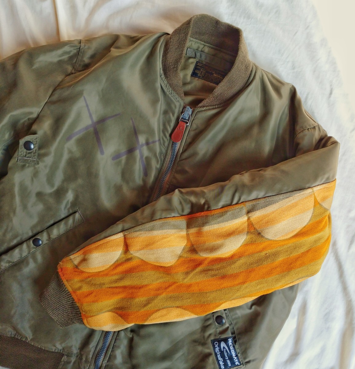 ★別注 ORIGINALFAKE KAWS × G1950 × GOODENOUGH × バズリクソンズ MA1グッドイナフ カウズ オリジナルフェイク