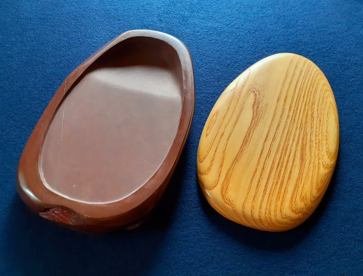 ⭕️岩手県 紫雲石硯 自然硯 215mm 大型硯 古硯 佐藤鉄三郎 匠