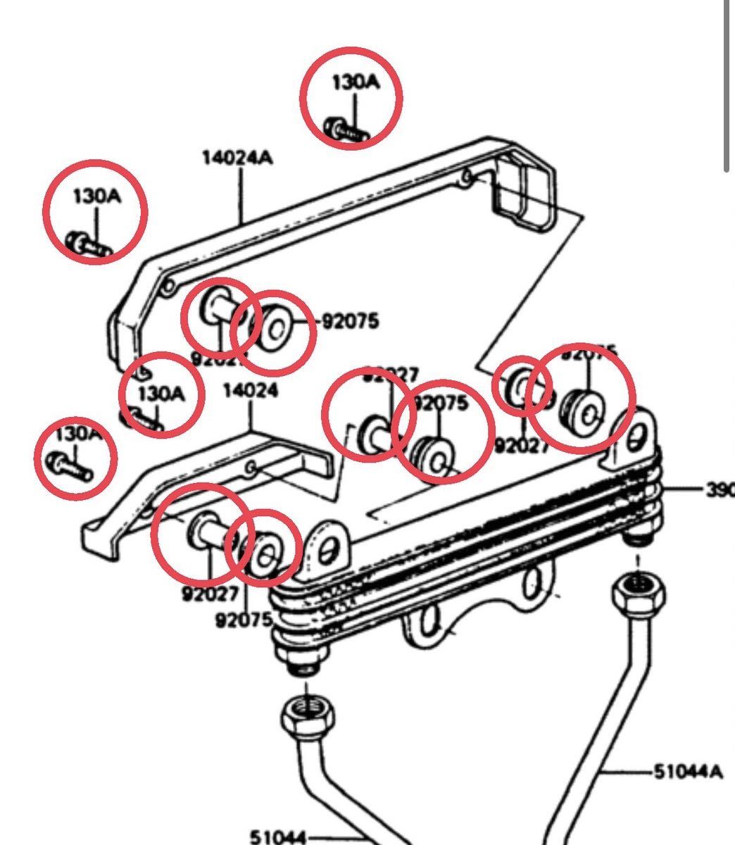 z400gp.gpz400f 純正オイルクーラー 【公式通販】