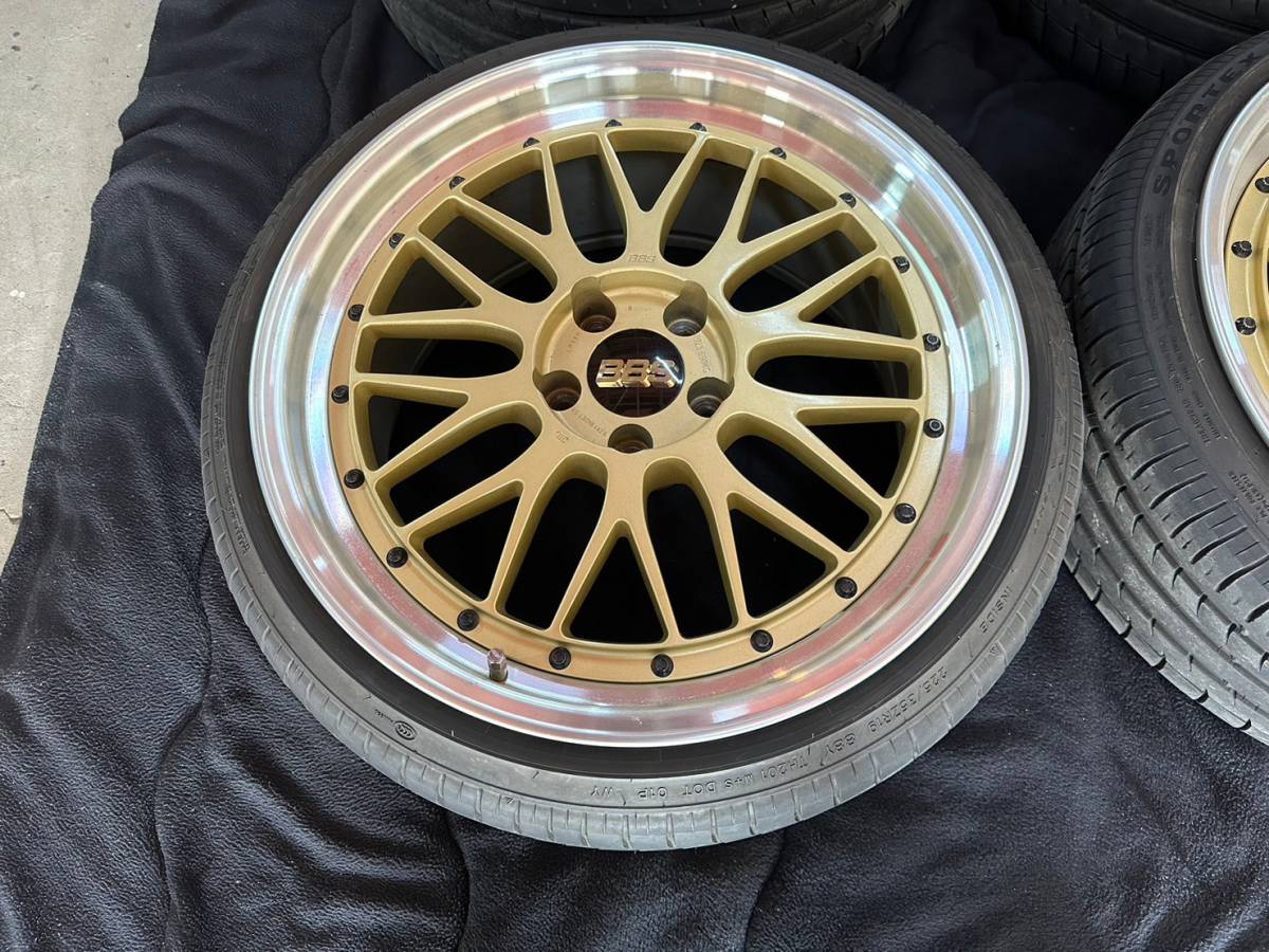 中古 本物 BBS LM 19インチ ゴールド タイヤ付 アリスト クラウン 