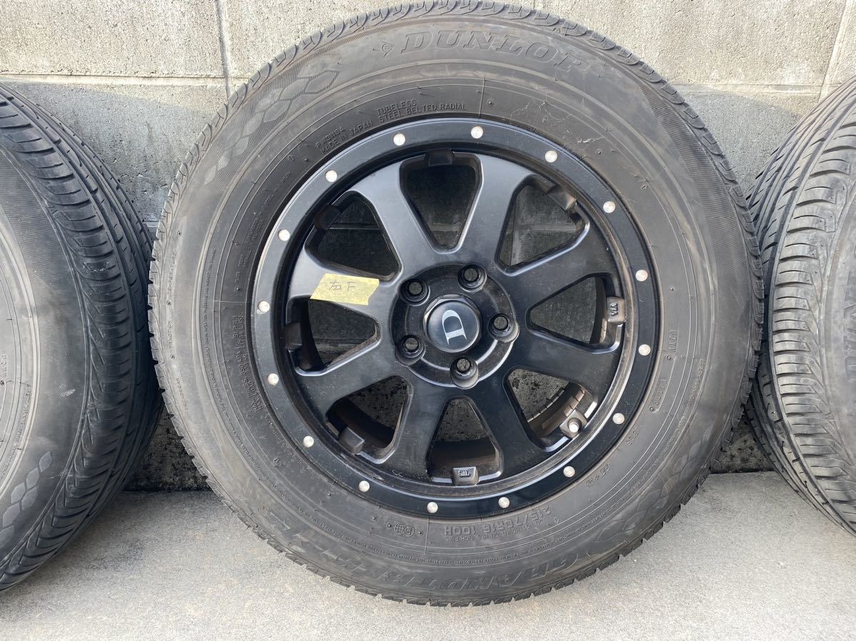 ダンロップ　GRAND TREK PT3 215/70R16 100H 2019年41週目 パンク修理無し　デリカD5 溝6mm以上有り　ブラックホイール　グラントレック_3