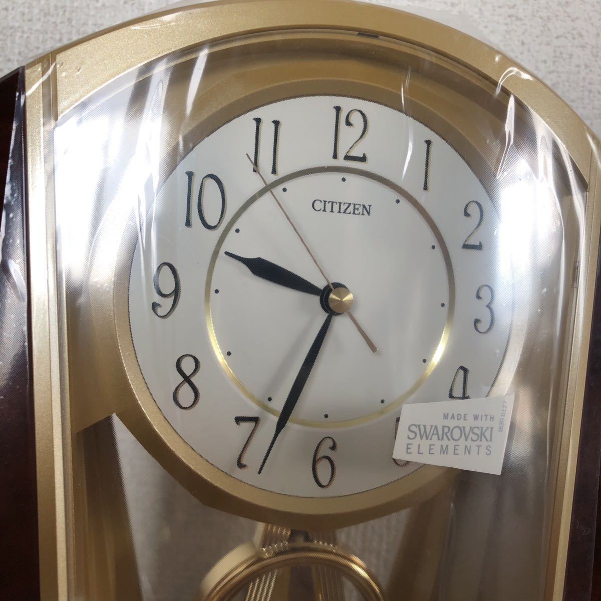 CITIZEN クォーツ 振り子付置時計 スワロフスキー SWAROVSKI ELEMENTS  