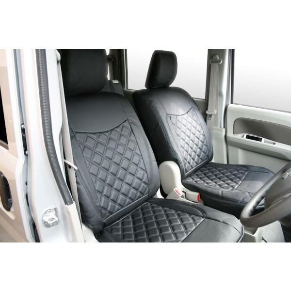 【訳有】DA17V エブリイバン 専用 レザーシートカバー フロント セカンド用 ブラックステッチ ④