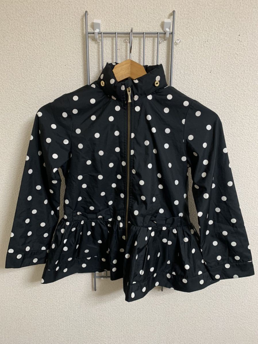 Kate spade NEW YORK ケイト・スペード　ニューヨーク　キッズ　アウター　黒系　水玉柄　130サイズ　Y189