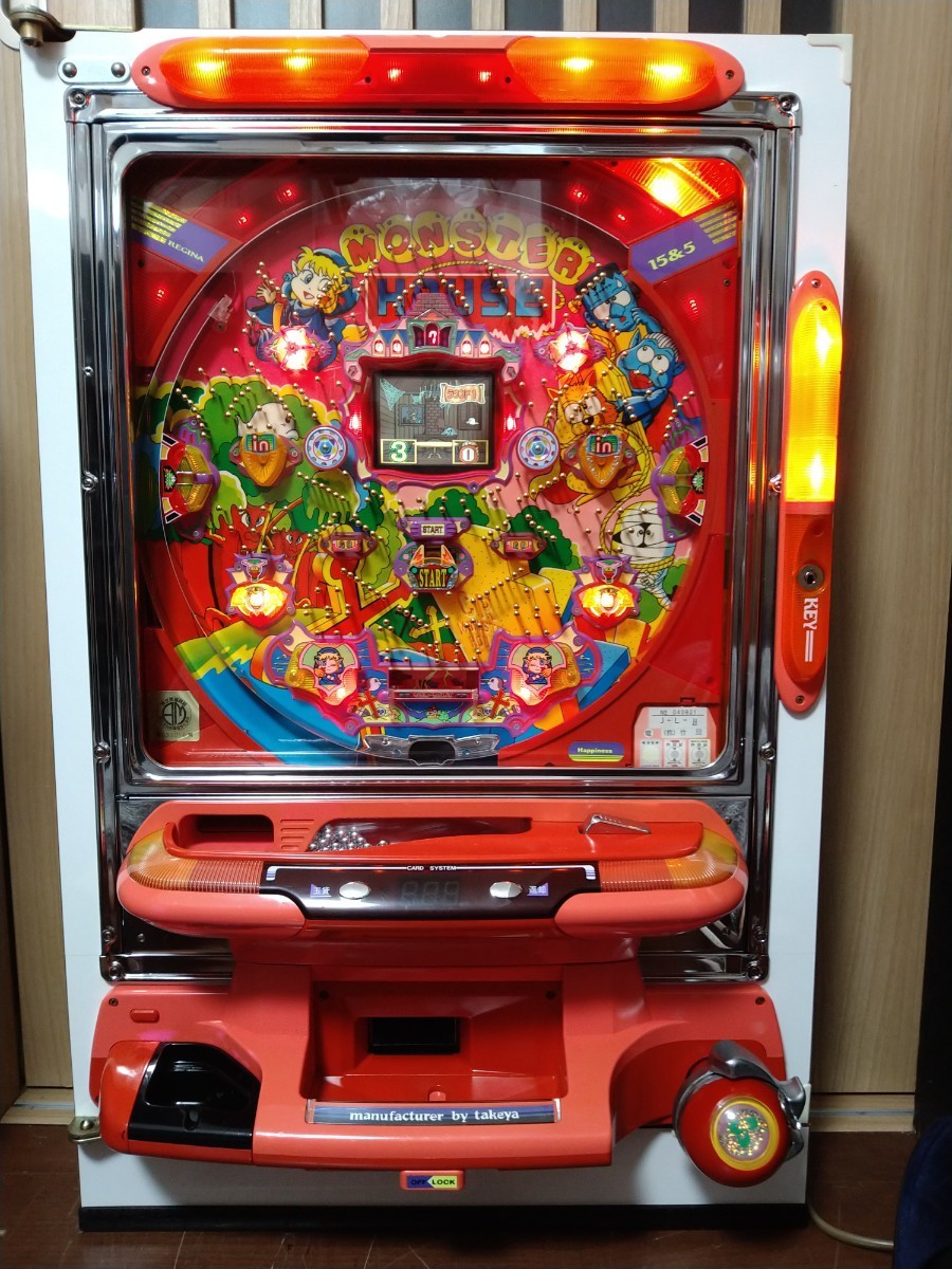 ☆レトロパチンコ台実機☆ 竹屋 爆裂連チャンデジパチ【CRモンスター