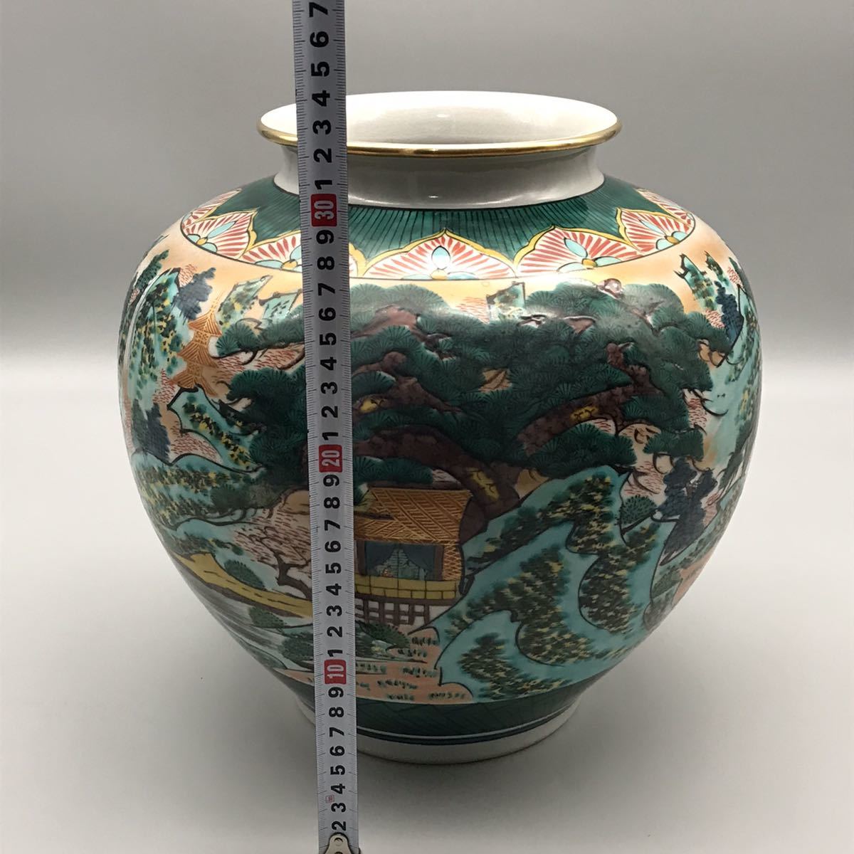 九谷焼 光竜 龍山 壺 花瓶 花器 生花 陶器 陶芸 青粒 柏翠 古美術 