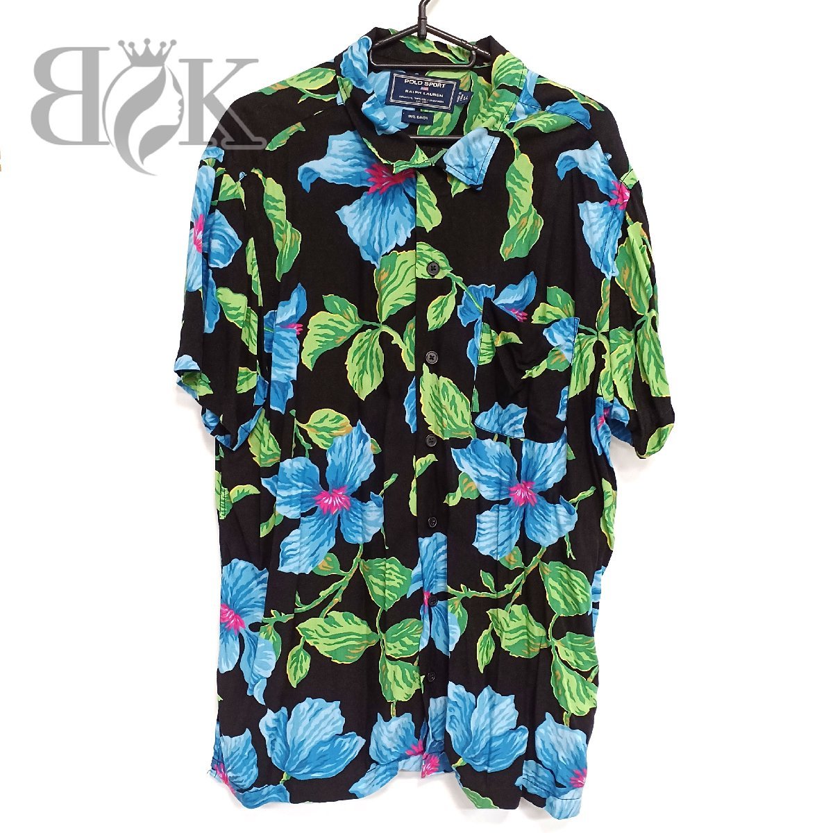 90s 00s ポロスポ ラルフローレン オープンカラー レーヨン アロハ