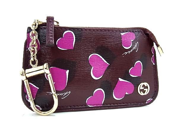 1円 □美品□ GUCCI グッチ インターロッキングG レザー ハート柄