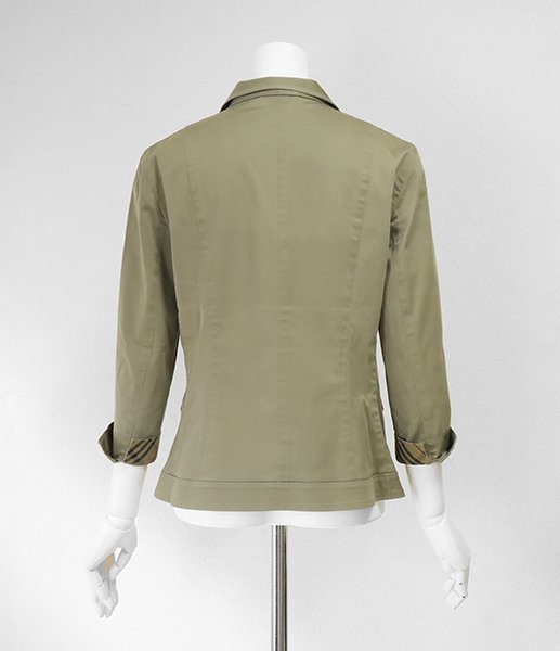 BURBERRY LONDON ◇ストレッチコットン 3B ジャケット カーキ 42サイズ