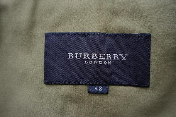 BURBERRY LONDON ◇ストレッチコットン 3B ジャケット カーキ 42サイズ
