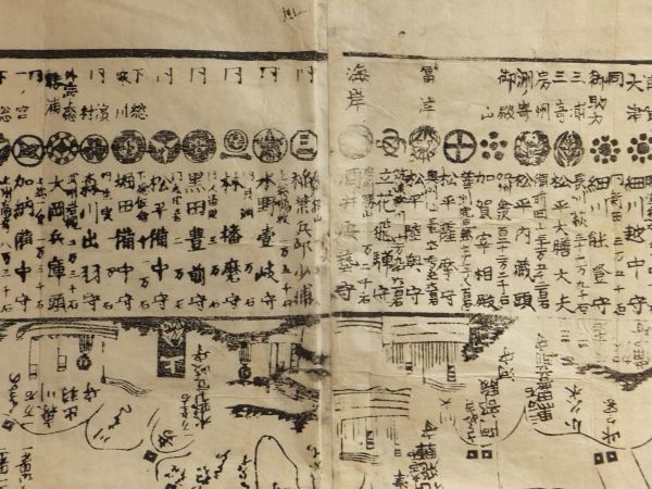 伊豆相模武蔵上総下総房州 海陸御固泰平鑑」 墨刷 欄外墨書き「嘉永年