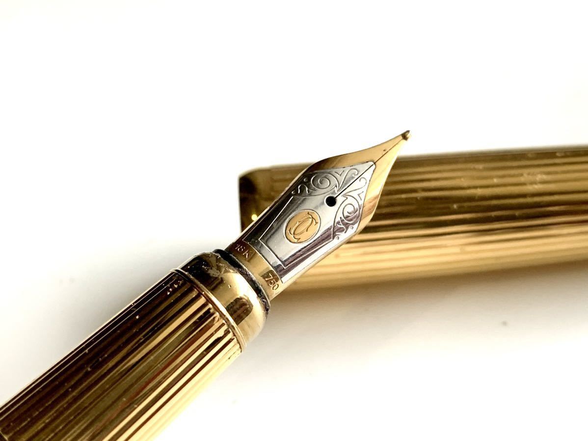 D2227 カルティエ トリニティ 太く 万年筆 ペン先18K/750 試書未確認 