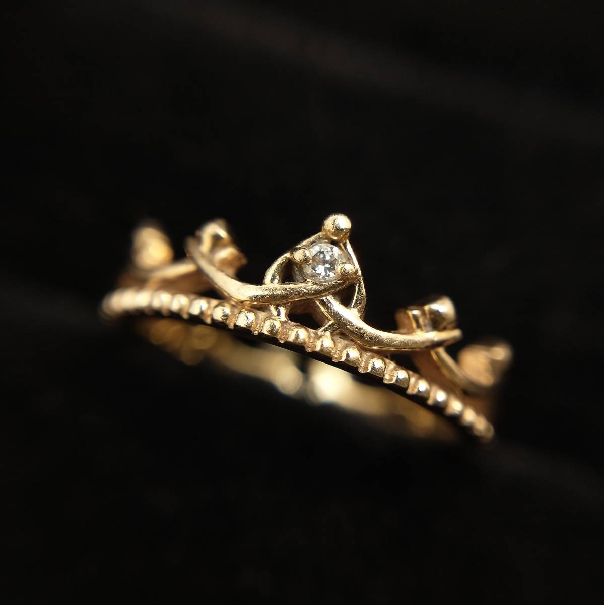 NOJESS ノジェス 王冠 モチーフ デザイン リング K10 1号 1.4g 金