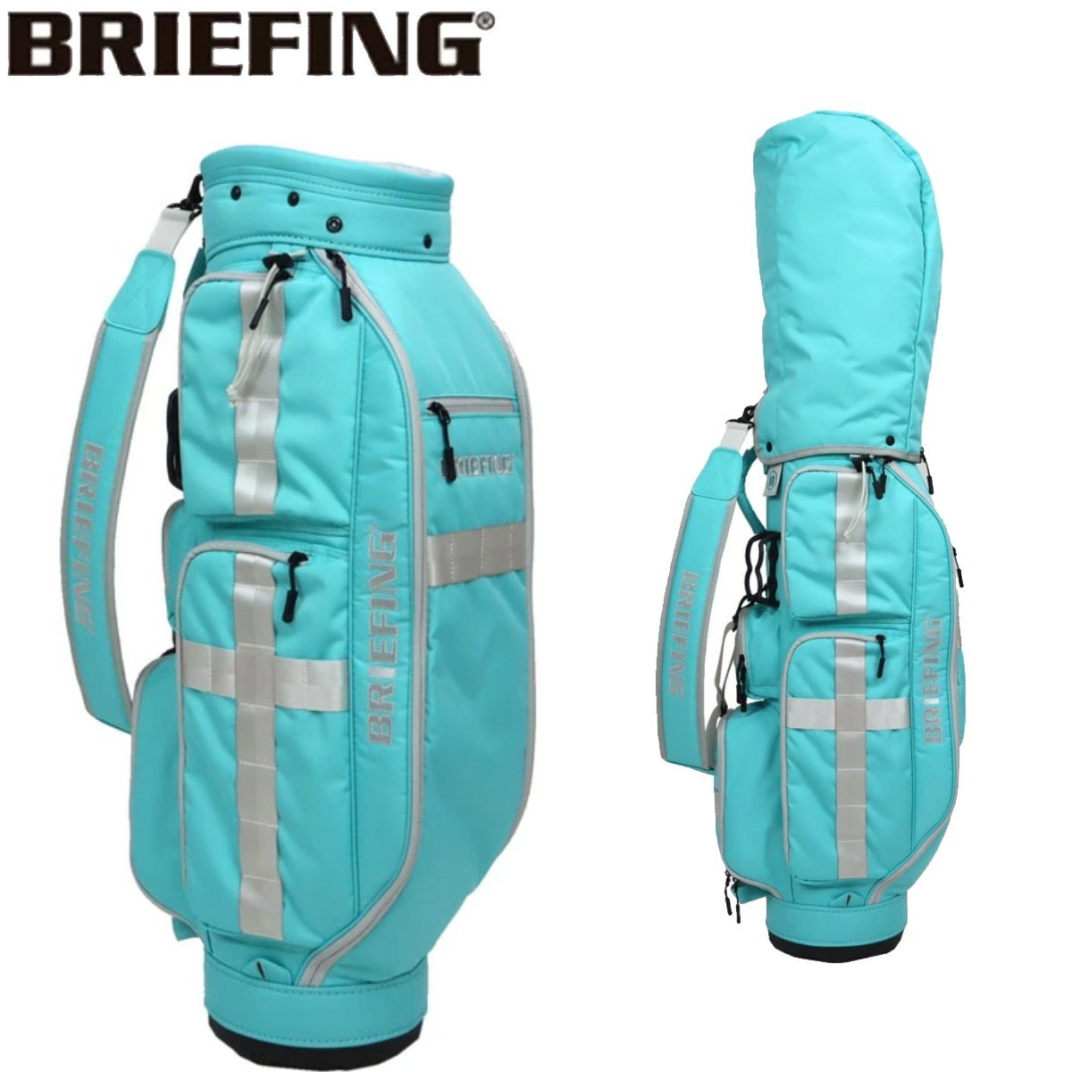 1円★BRIEFING ブリーフィング ゴルフ キャディバッグ カートバッグ CR-6 BRG221D55 (アクア) 8.5型 メンズ/レディース★